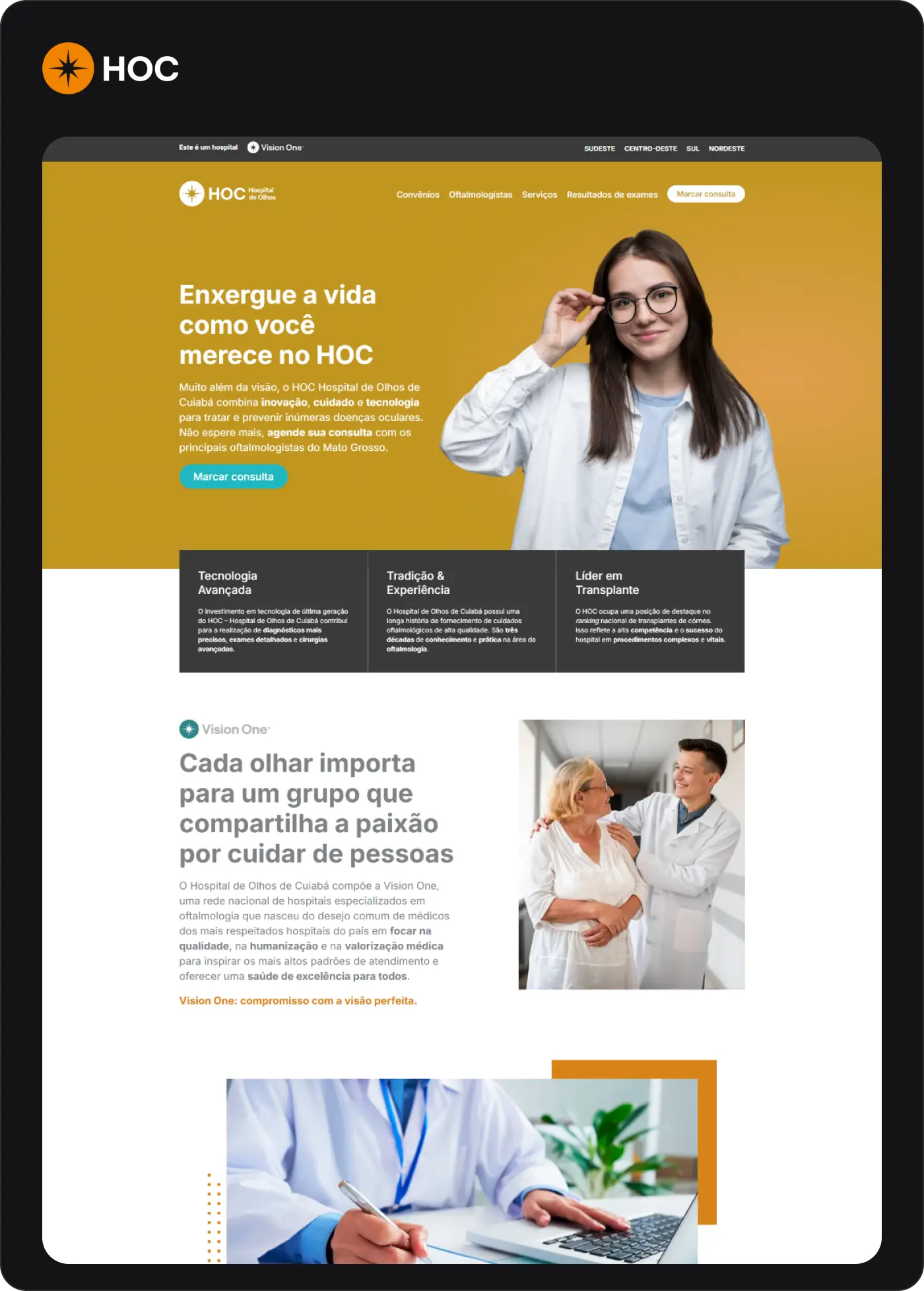 printscreen de site da Vision One, HOC MT